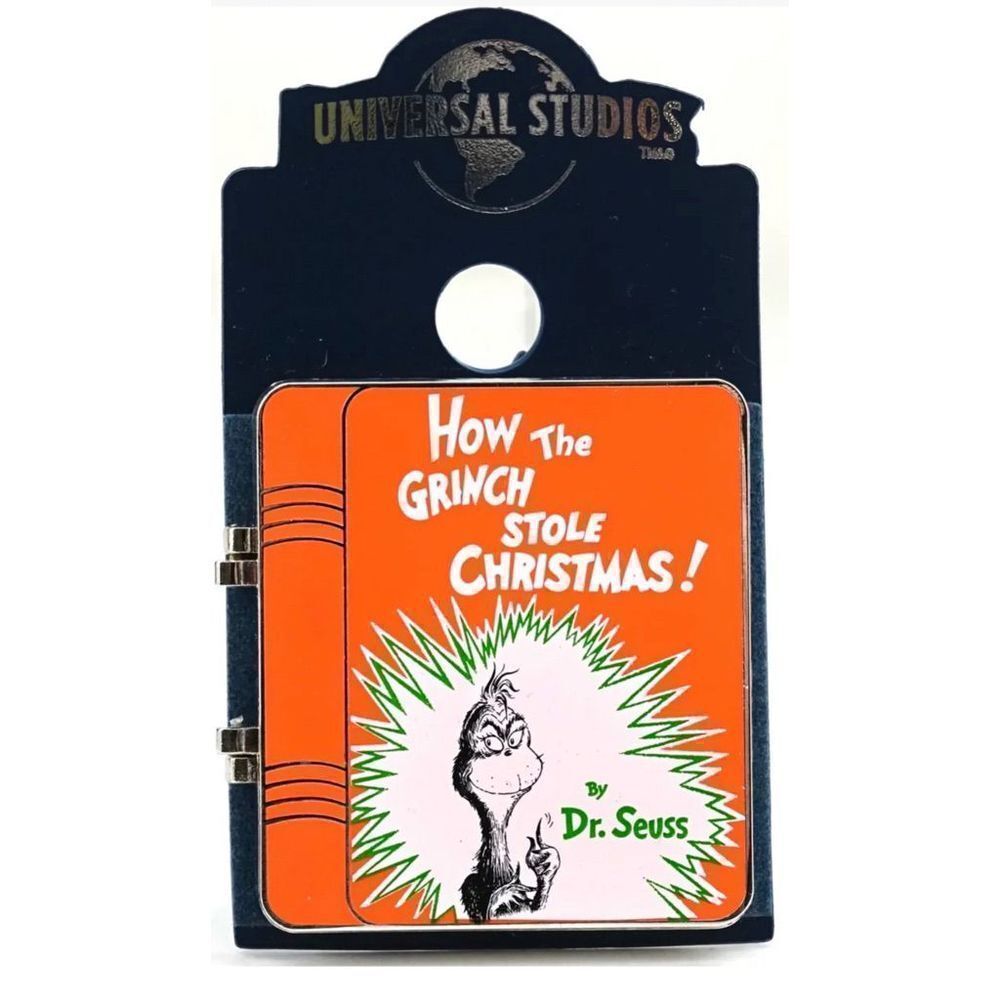 New Universal Studios Dr. Seuss How The Grinch Stole Christmas‎ Enamel Book Pin